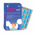 Sleepy Bliss Melatonin 10mg with Tagar Extract 100mg | Natural Sleep Aid Supplement for Men & Women | Deep & Restful Sleep | Non-Habit Forming | 30 Veg Tablets - Pack of 01
