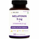 Melatonin 3 mg with Vitamin B6 2 mg | Sleep Support Supplement | 90 Vegetarian Capsules