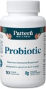 Pattern Wellness Probiotic Supplement - 51 Million CFU - Soutient l'équilibre digestif et le bien-être des intestins - Source consciente, non-OGM - 30 Capsules végétaliennes