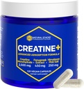 Monohydrate de créatine - 2500mg Pilules de créatine - 450mg Extrait de fénugreek et 250mg Sel Rose d'Himalaya - Soutienne la santé cérébrale, l'endurance et le renforcement musculaire - Formule avancée d'absorption - 120 capsules