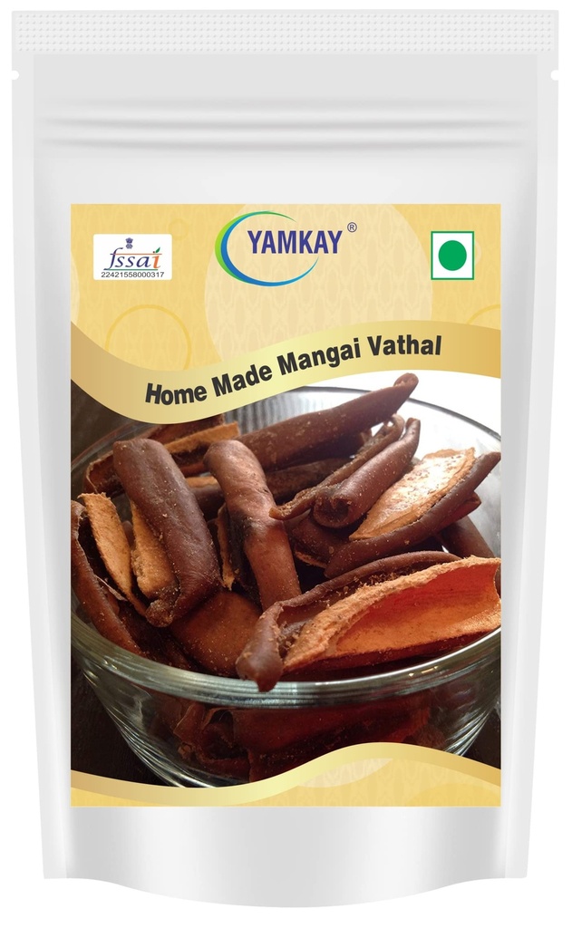 Yamkay Home Made Mangai Vathal Uppu Manga Traditional South Indian Sun-Dried Raw Vathal250 Gm