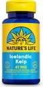Nature's Life Icelandic Kelp 41 mg - Sea Kelp Iodine Supplément de Icelandic Seawater - Thyroïde Support pour les femmes et les hommes avec 225mcg Iodine naturelle - Garantie de 60 jours, 250 portions, 250 comprimés