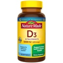 Nature faite de vitamine D3 5000 UI (125 mcg) Softgels, supplément de vitamine D extra-forte pour le soutien de santé osseux et immunitaire, 90 Softgels, 90 jours d'approvisionnement