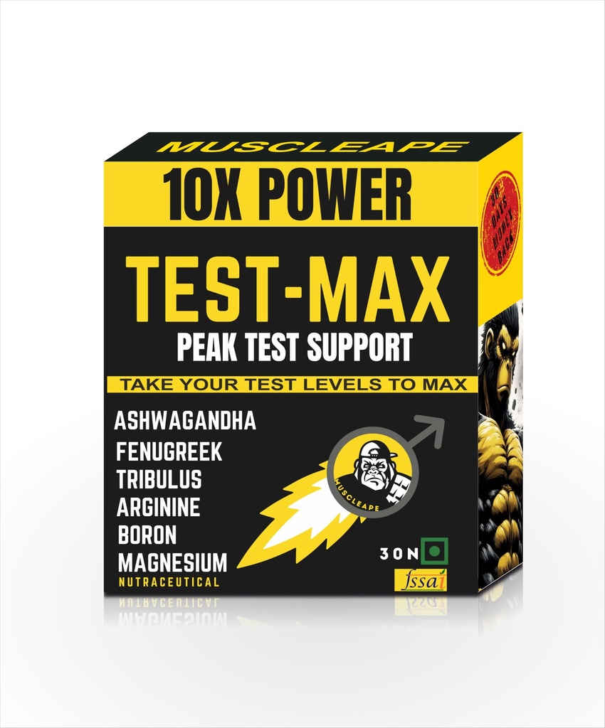 Muscleape Natural Stamina Booster Multivitamin For Men Testmax. Tribulus, Arginine, Ashwagandha & Fenugreek With Zinc. Strength, Endurance & Muscle Health Support For Men.30 Veg Tablets.