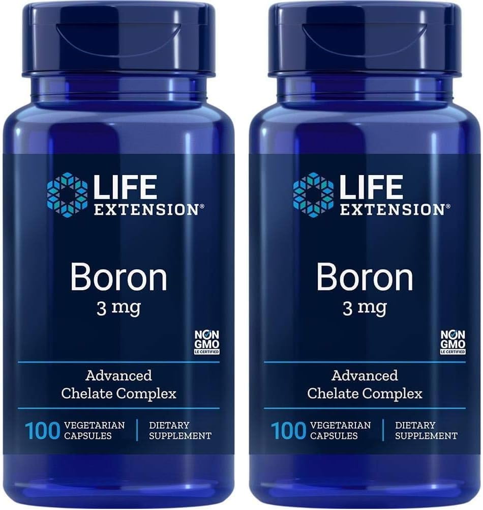 Durée de vie Boron 3 Mg 100 Capsules végétariennes (paquet de 2)