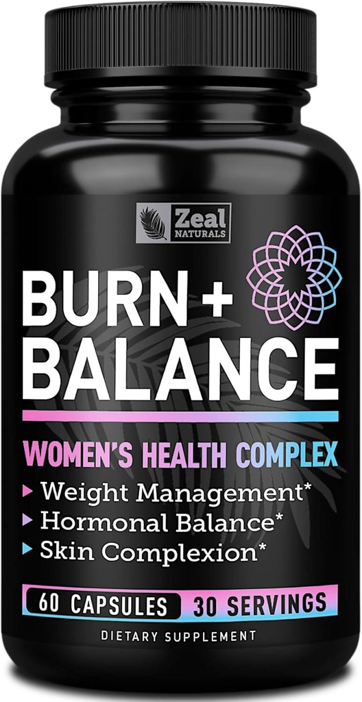 Zeal Naturals Weight Loss Support pour les femmes + Vitamines d'équilibre quotidien (Iron, Vitamine D, Setria®, Folate) Pills de soutien alimentaire Premium pour les femmes + Multivitamine et Hormone Support