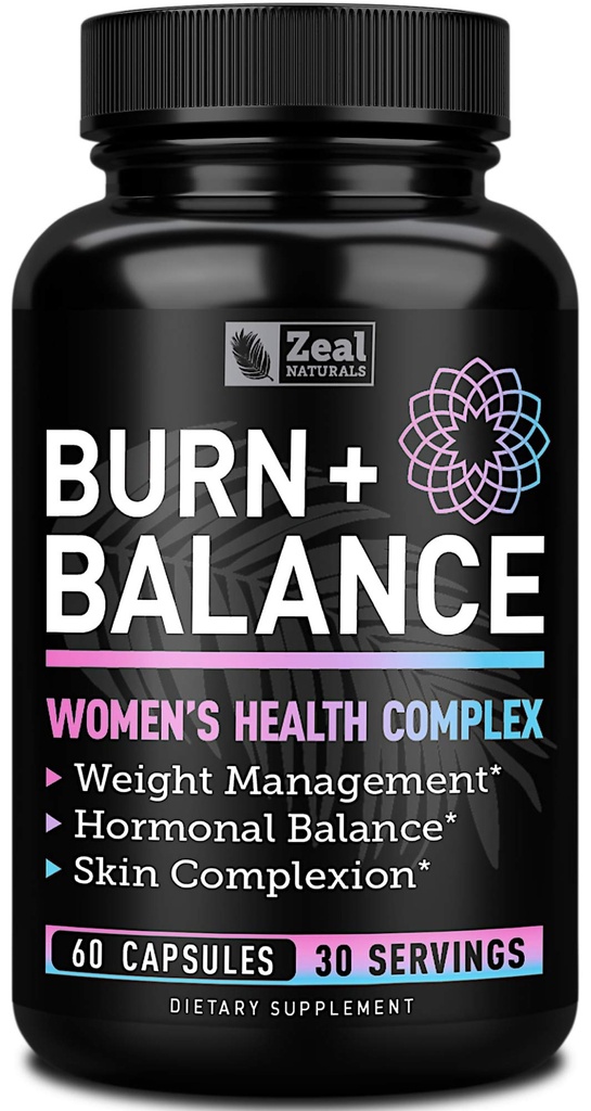 Zeal Naturals Weight Loss Support pour les femmes + Vitamines d'équilibre quotidien (Iron, Vitamine D, Setria®, Folate) Pills de soutien alimentaire Premium pour les femmes + Multivitamine et Hormone Support