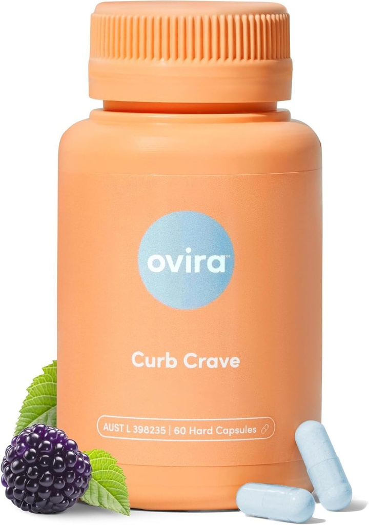Ovira Curb Cravings Suppléments - Contient CHRONOBLOCK, Capsules de soutien énergétique, Suppléments nutritionnels pour hommes et femmes, Chrome-100mg