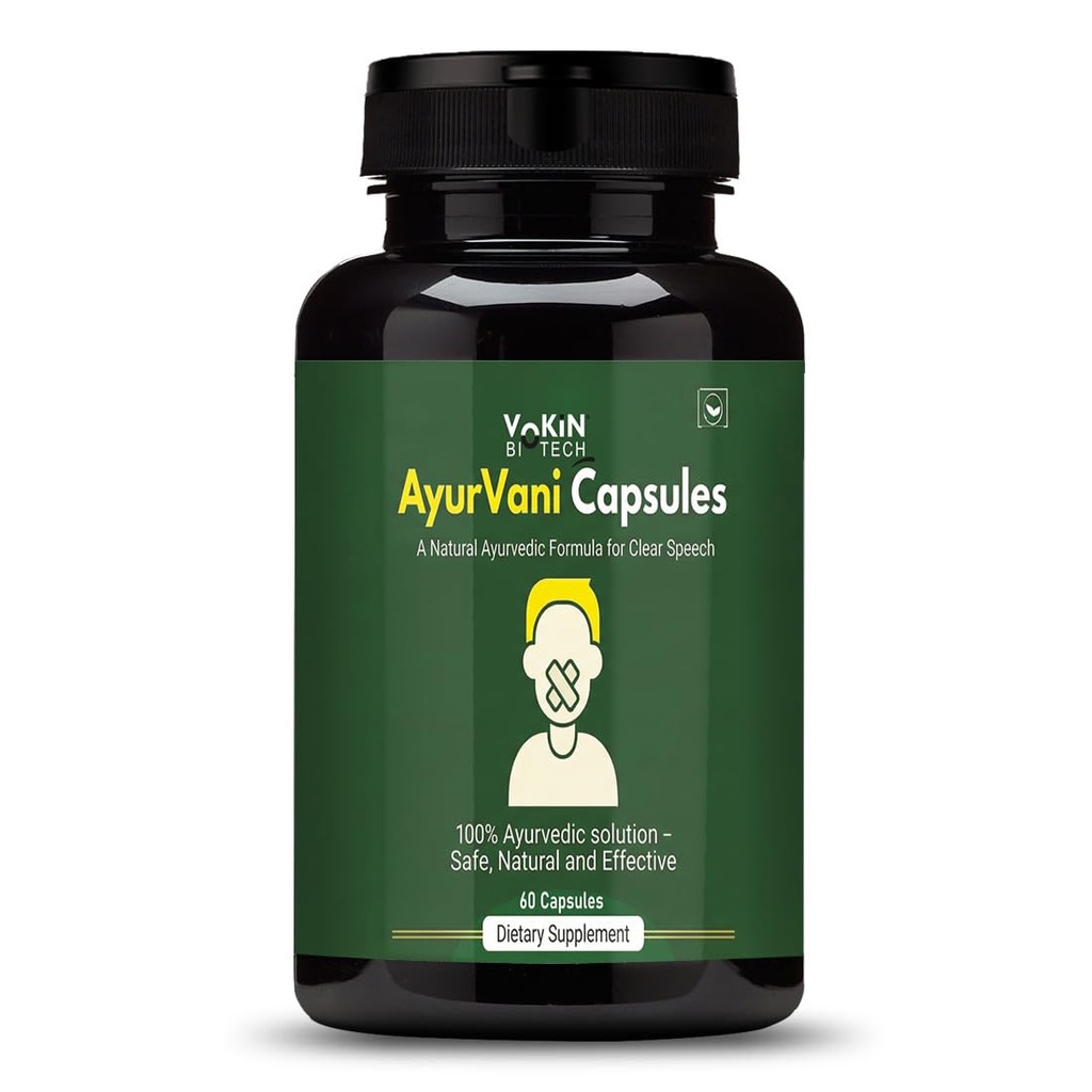 Vokin Biotech AyurVani Capsules | Ayurvedic Herbal Supplement with Brahmi, Shankhpushpi, Bhringraj & Shatavari | Botanical Formula for Cognitive Support & Overall Wellness | 60 Veg Capsules