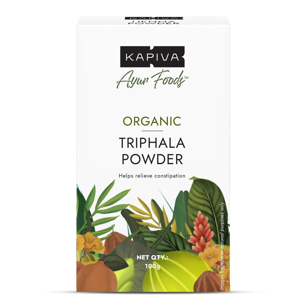 Kapiva Organic Triphala Powder 100g | Helps Relieve Constipation | Promotes Gut Health | Ayurvedic Digestive Support | Triphala Churna
