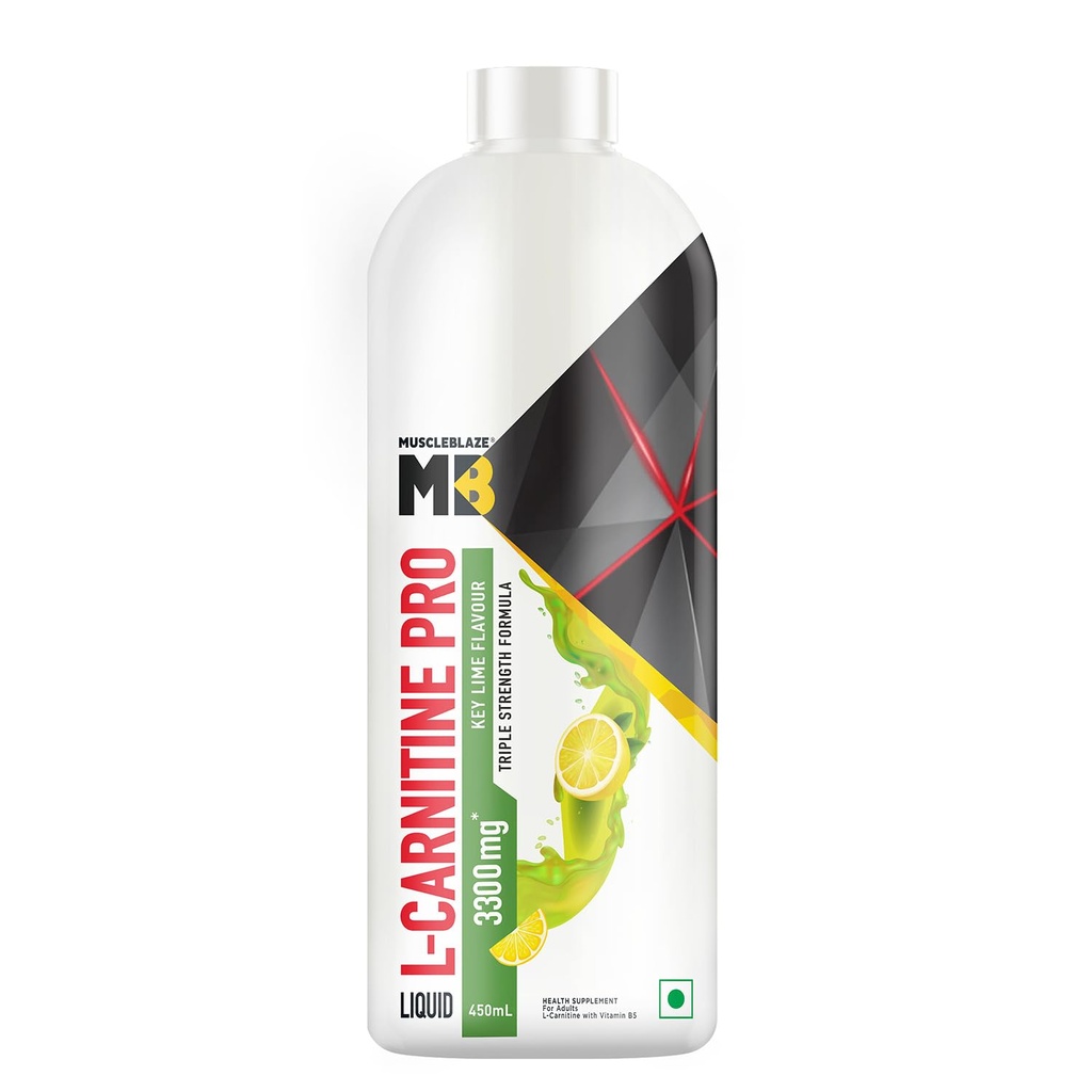 MuscleBlaze Liquid L-Carnitine PRO 3300mg, Key Lime, 450ml