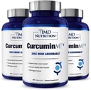 1MD Nutrition CurcuminMD Plus - Curcumine curcuma avec Boswellia Serrata - 285x Plus Absorbable Extrêmement articulaire, Récupération musculaire et Support de l'humeur 180 capsules (3-Pack)