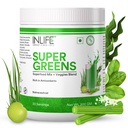 INLIFE Super Greens Powder Supplement, Spirulina Chlorella Moringa, 200g