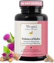 Winged Wellness Balance Babe, Hormone Balance & Estrogen Detox Supplément pour les femmes - 100mg DIM & Calcium D-Glucarate & Lait Thistle pour les PMS Bloating, Crampes, Mood & Hormonal Acne Support, 60 Capsules