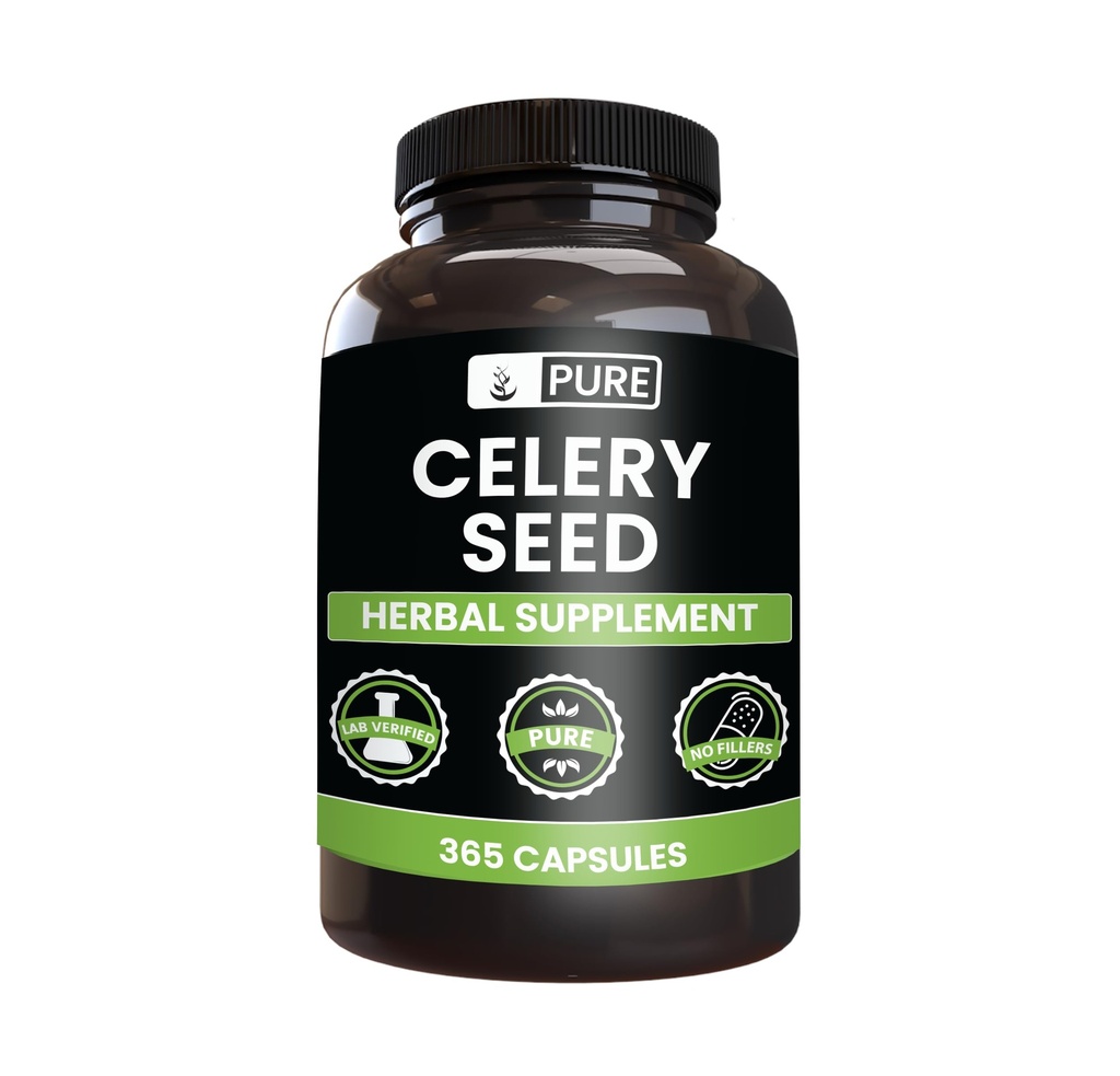 Pure Original Ingredients Celery Seed (365 Capsules) No Magnesium Or Rice Fillers, Always Pure, Lab Verified