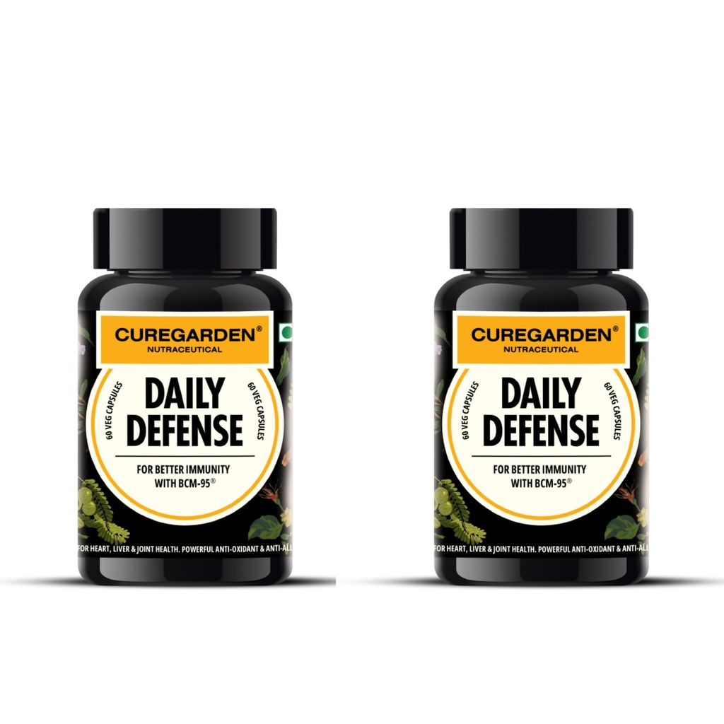 Curegarden Daily Defense Curcumin BCM-95 500mg Capsules, Pack of 2, 60 Caps