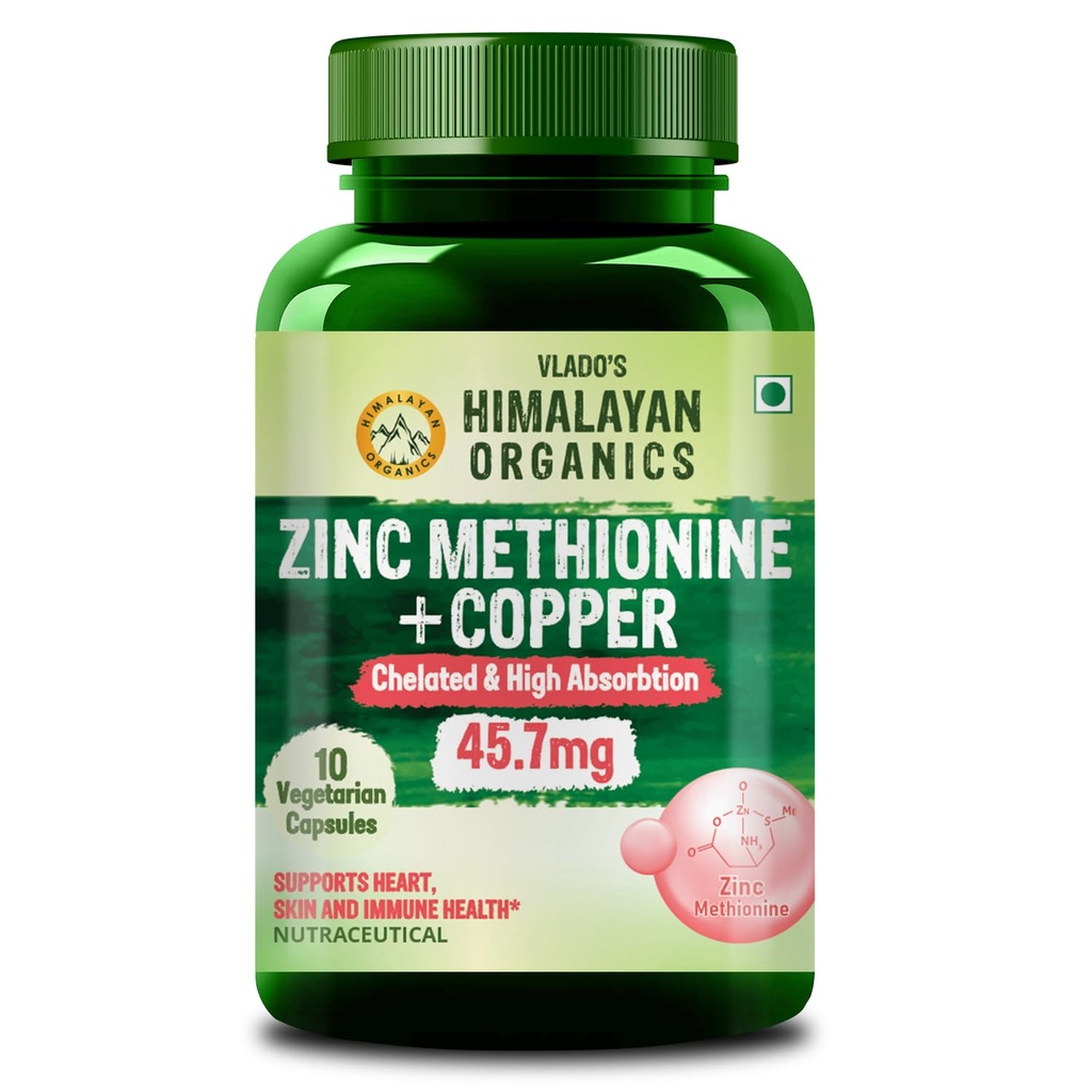 Vlado's Himalayan Organics Zinc Methionine Chelated Copper - 10 Veg Capsules