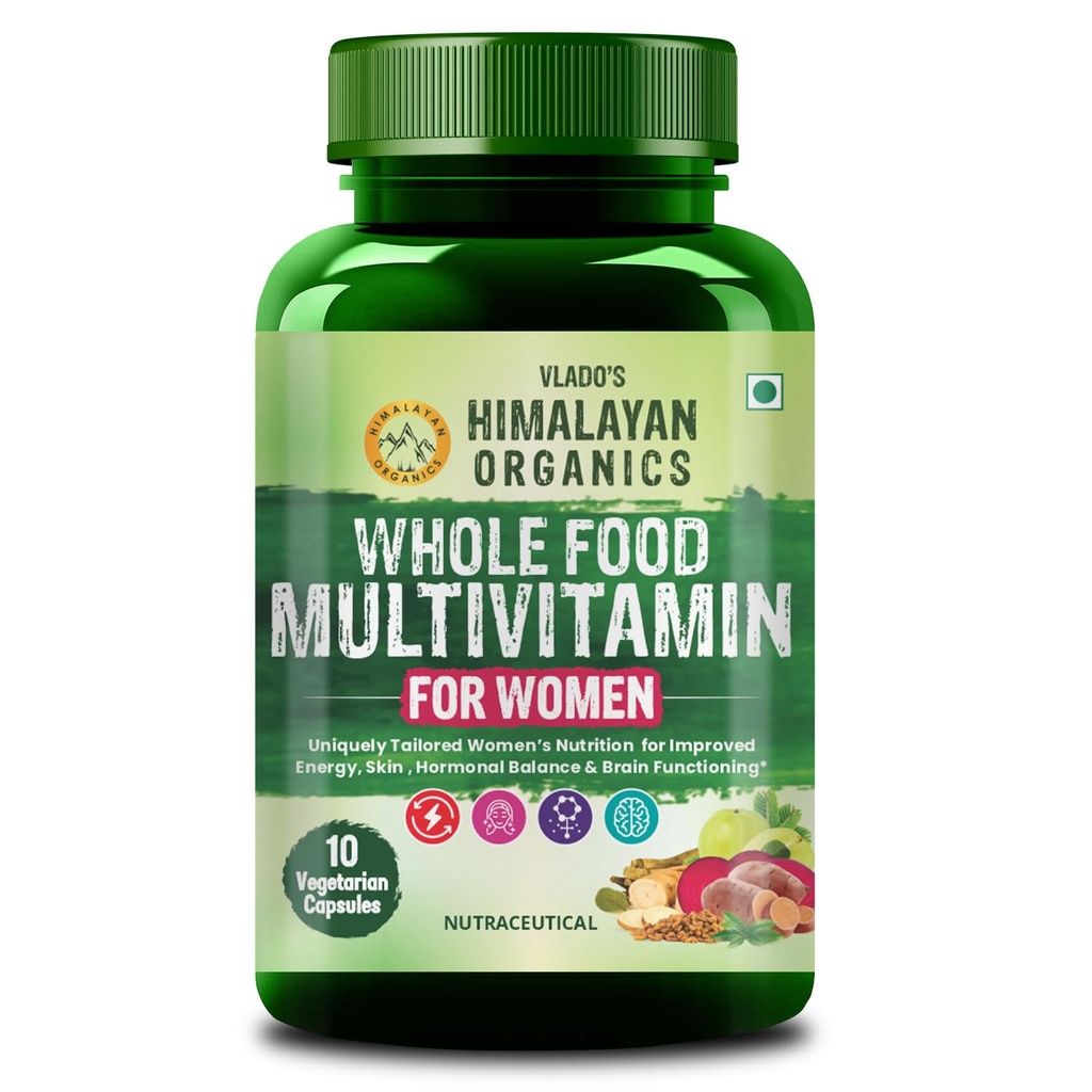 Vlado's Himalayan Organics Whole Food Multivitamin For Women - 10 Veg Capsules