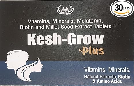 Kesh-Grow Plus Hair Care Nutrient Tablets, Pack of 10 Tablets, Biotin and Mineral Supplement