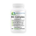 B6 complexe végétalien vitamine B6, B9 folate, B12 méthylcobalamine soutient vasculaire, neuromusculaire, système nerveux, homocystéine, énergie, cellules sanguines et santé des os 100 capsules
