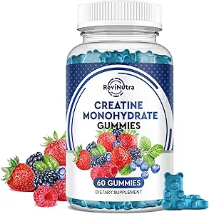 Gommies croustillantes créatine - 2000mg Chews de comprimés monohydratés créatine, digestion facile, assèchement rapide pour les hommes et les femmes, construire le muscle, améliorer la récupération, la force et l'endurance 60Contenu