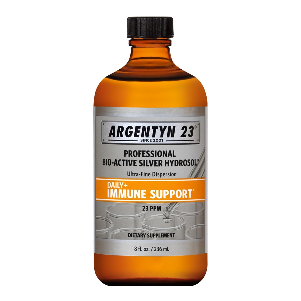 Argentyn 23 Soutien immunitaire professionnel - Argent colloïdal, hydrosol en argent bioactif, 23 ppm, haut de torsion liquide, 8 Fl Oz (236 mL)