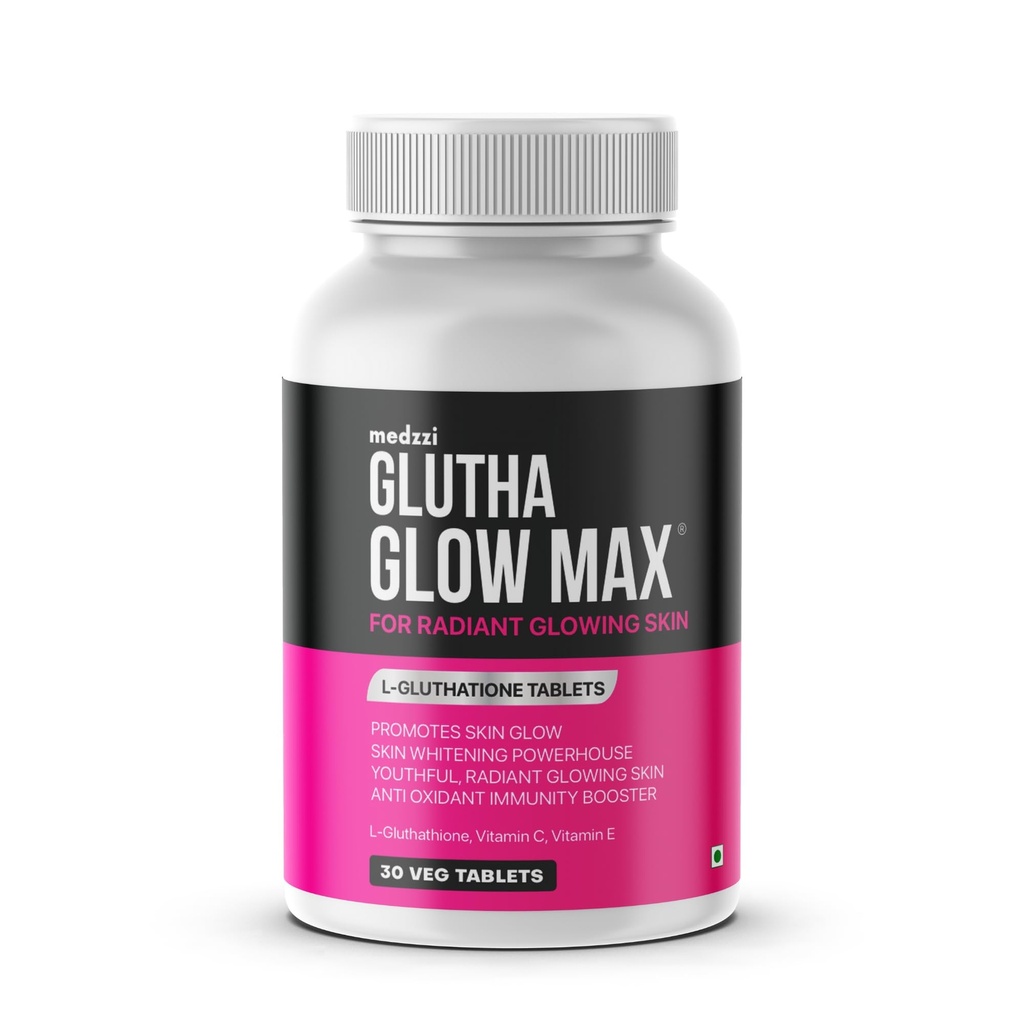 Gluta Glow Max | L-Glutathione 600mg with Astaxanthin, N-Acetyl Cysteine, Vitamin C & E | Skin Radiance, Even Tone & Glow Support | For Men & Women | 30 Veg Tablets