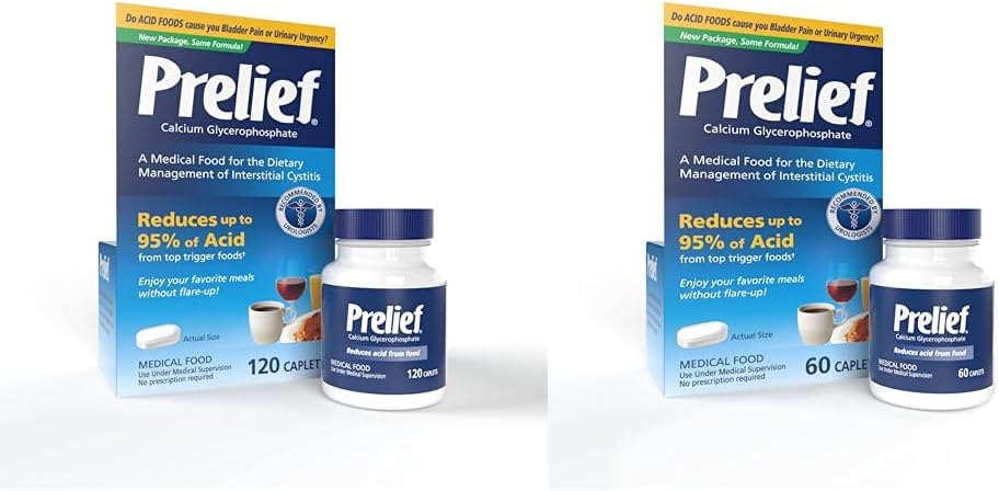 PRELIEF Acid Reducer Caplets Dietary Supplément, 120 et 60 Compte