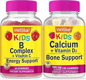 Et bien Ouais B enfants complexes + Calcium + Vitamine D3 enfants, Gummies Bundle - Grande dégustation, supplément de vitamine, sans gluten, sans OGM, gummy à croquer