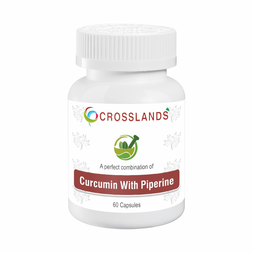 Crosslands Curcumin (95%) Extract with Piperine(5%) Organic Turmeric Veg|500 Mg| Curcuminoids - Natural Immune Support |Immunity Boosters Tablet for Adults with Curcuma Longa| 60 Capsules