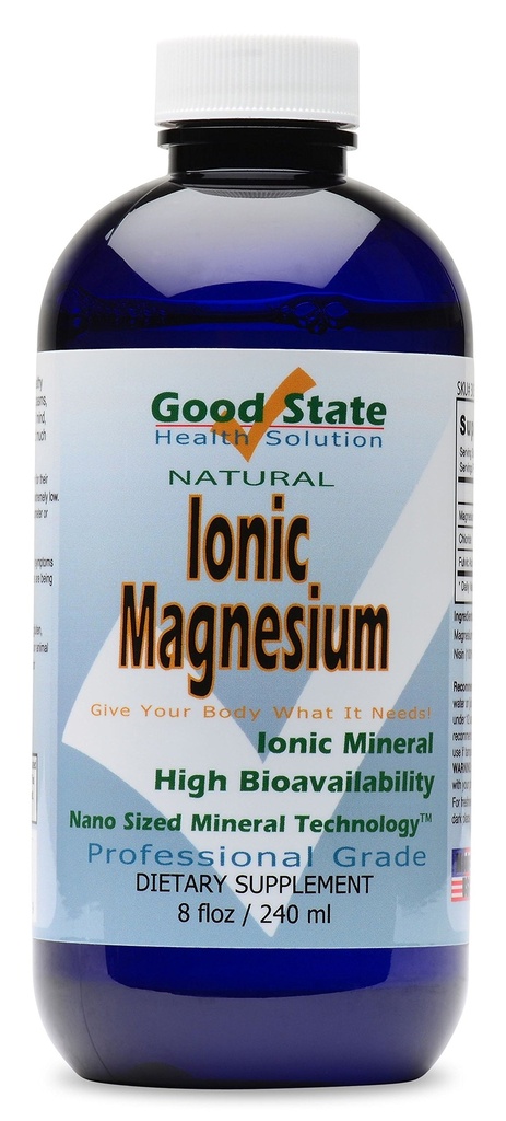 Bon état Ionique Magnésium 8 oz - Naturel - Technologie minérale nano-sized - Niveau professionnel - Soutienne des réactions chimiques et enzymatiques saines - 96 portions (8,1 fl oz)