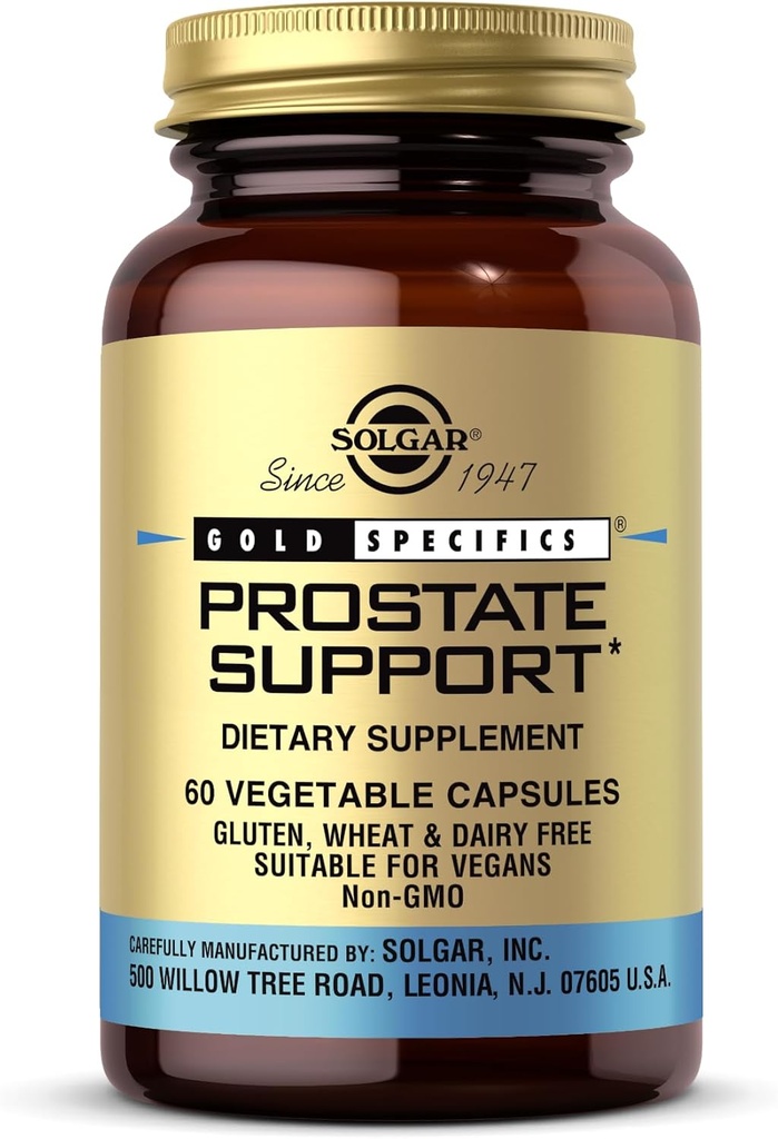 Solgar Prostate Support - 60 capsules végétales - Non-OGM, végétalien, sans gluten et sans lait - 30 portions