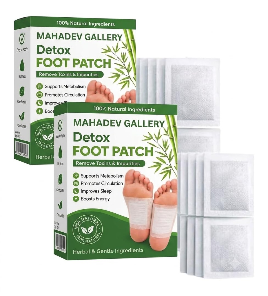MAHADEV GALLERY Herbal Foot Patch for Night Use | Gentle Natural Ingredients | Supports Relaxation & Wellness Routine | Refreshes Tired Feet | Self-Care Foot Patches | Pack of 2