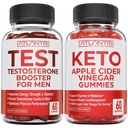 Atlantis Nutrition Testostérone Booster 60 Gummies + vinaigre de cidre de pomme Keto 60 Gummies
