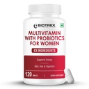 Biotrex Nutraceuticals Multivitamin With Probiotics For Women | Combination of 43 Ingredients | Enhances Energy & Strong Immune Function | Antioxidant | Hair, Skin & Nails | Purity Tested - 120 Tablets