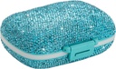 Voyage Pill Container Medicine Organizer Daily Purse Pill Case Cute Pill Vitamine Box Small Pocket Pill Holder Mini Pill Organizer for Supplement(Blue)