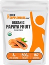 BulkSupplements.com Poudre de fruits de papaye biologique - Poudre aromatisante, provenant de la carica Papaya Fruit - Sans gluten, 3g par portion, 500g (1,1 lb) (paquet de 1)