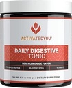 ACTIVATEDYOU Daily Digestive Tonic Kombucha - Soutien Digestion saine et jeune, l'énergie de longue durée- Fibre prébiotique, probiotiques, postbiotiques, vitamine C, arôme de citronnade de baie (30 portions)
