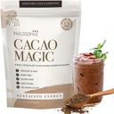 Mélange de superaliments magiques à base de cacao biologique Philosophie – poudre de protéines végétale avec du cacao brut, du champignons Reishi et de la racine de maca – supplément de chocolat végétalien non sucré, 32 portions