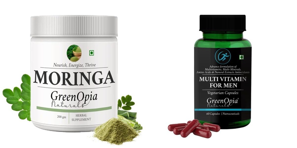 Moringa Oleifera Powder Multivitamins For Men Wellness Daily Vitality |60 CAPSULES