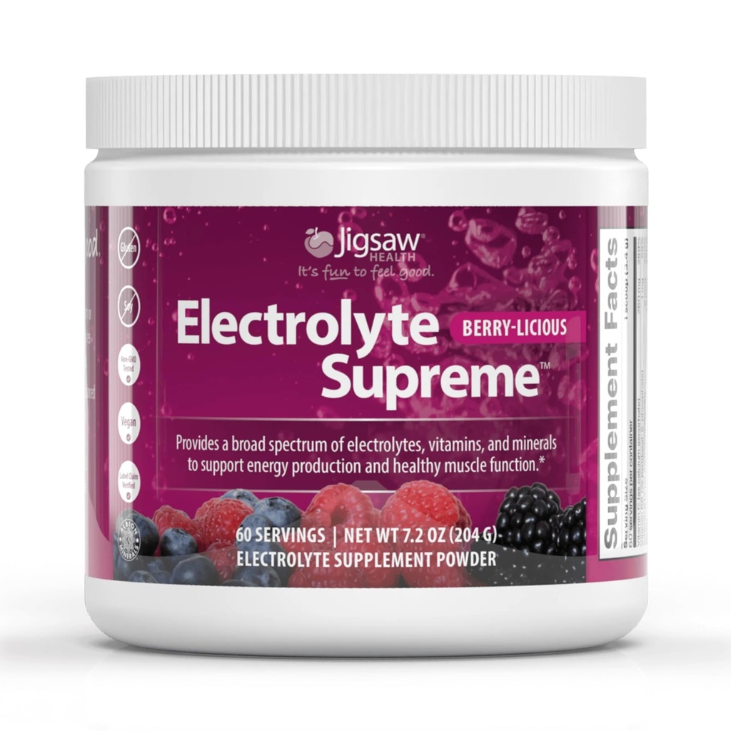 Jigsaw Health Electrolyte Supreme : large spectre d'électrolytes + minéraux traces.