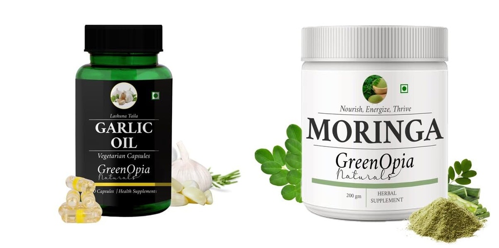 Garlic Oil Moringa Oleifera Powder Wellness Daily Vitality |60 CAPSULES