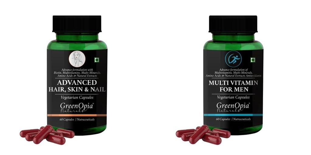 Advanced HSN (Hair, Skin Nails) Multivitamins For Men Wellness Daily Vitality |60 CAPSULES