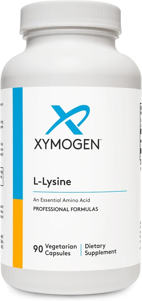 XYMOGEN L-Lysine Capsules de 1000mg - supplément acide amino pour soutenir la synthèse du collagène, fournit l'équilibre à une prise élevée d'arginine (90 capsules)