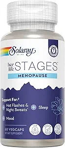 SOLARAY Ménopause sa vie Stages - Suppléments de ménopause pour les femmes - Soutiens Mood, Sleep, Flashs chauds, Sueurs de nuit - Vegan, Sans gluten - Garantie de 60 jours - 30 portions, 60 VegCaps