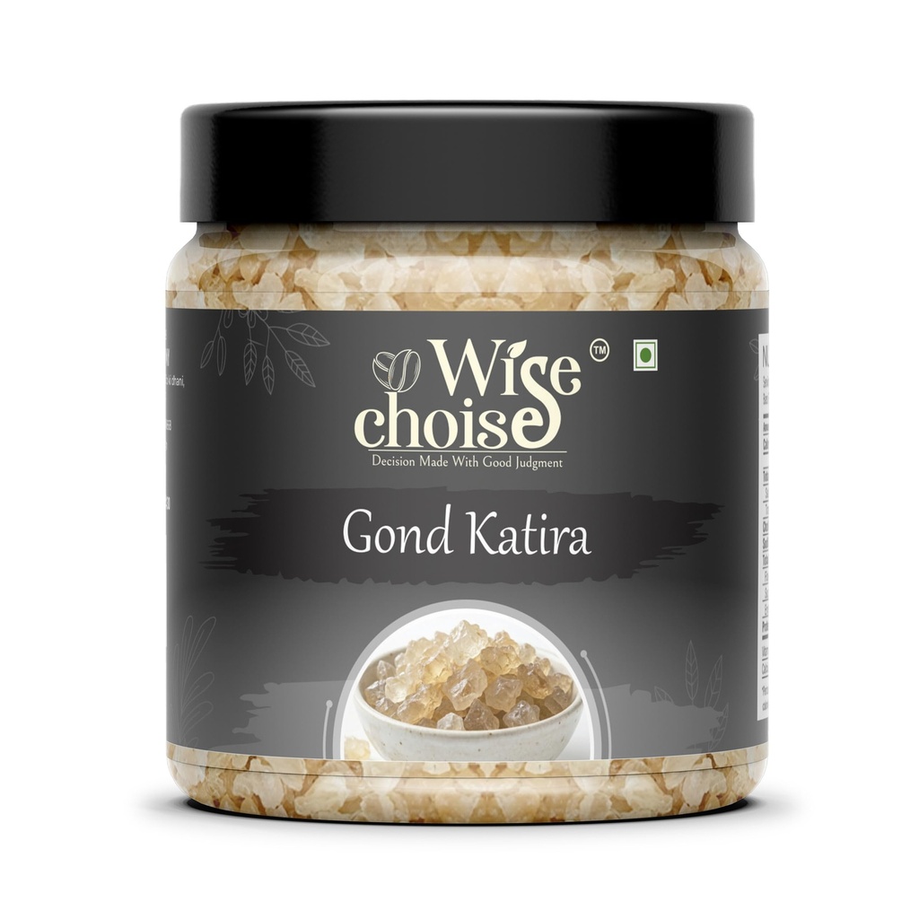 WiseChoise Gond Katira (Tragacanth Gum)100gm – 100% Natural Ayurvedic Cooling Superfood, High Fibre Herbal Ingredient for Drinks, Hydration Support, Digestive Wellness & Summer Relief