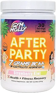 Gym Molly après la partie Vegan BCAA Poudre, Poudre d'électrolyte, BCAA Acides aminés après la récupération après l'entraînement boisson, Zéro glucides, Zéro sucre, 35 calories sans caféine (Strawberry Kiwi)
