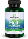 Supplément de santé multiminérale multivitamine multiminérale pour hommes Swanson et Minéraux 250 capsules (caps)