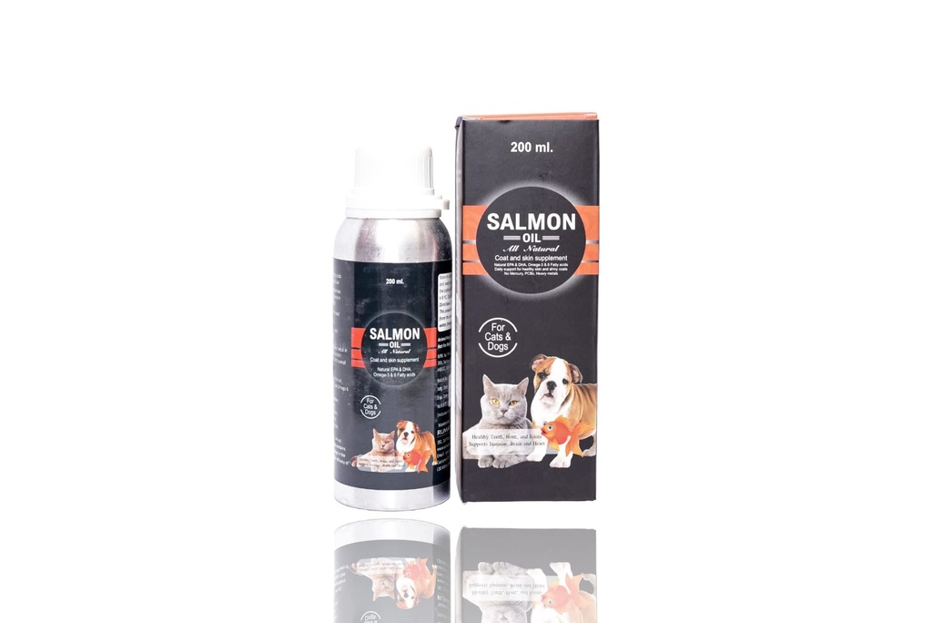 Salmon Oil Supplement with Omega, Vitamins for Dogs and Cats- 200 ML