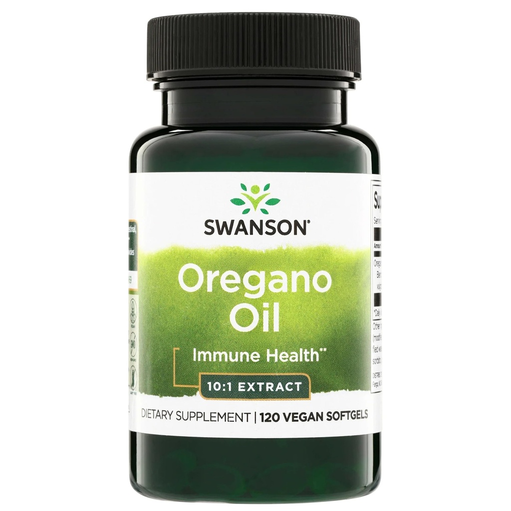 Huile d'origan de Swanson 10:1 Extrant-Supplément naturel Promouvoir la santé digestive-respiratoire et le soutien de la santé de piège urinaire (120 Softgels, 150mg chacun)